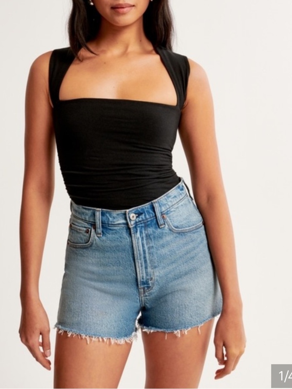 Abercrombie & Fitch Black Square-Neck Tank